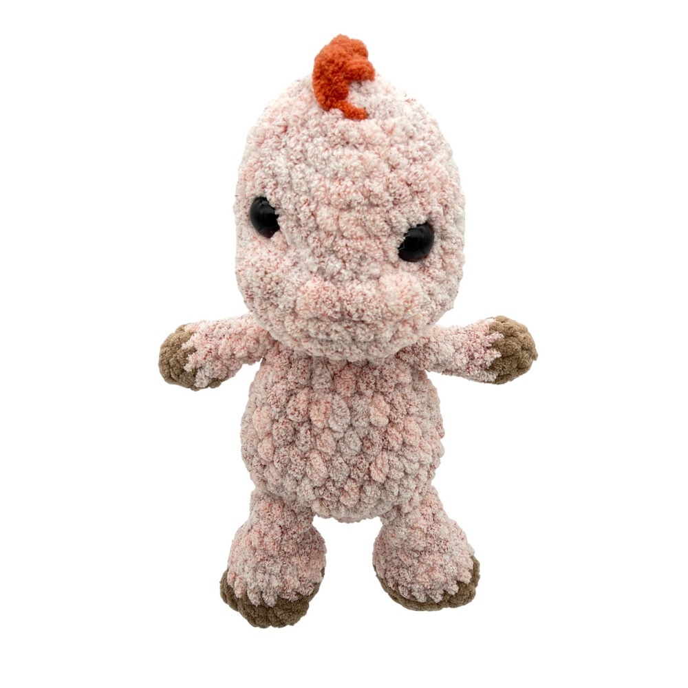 Handmade Crochet Dinosaur Plush Chenille Amigurumi Soft Dragon Toy 11"
